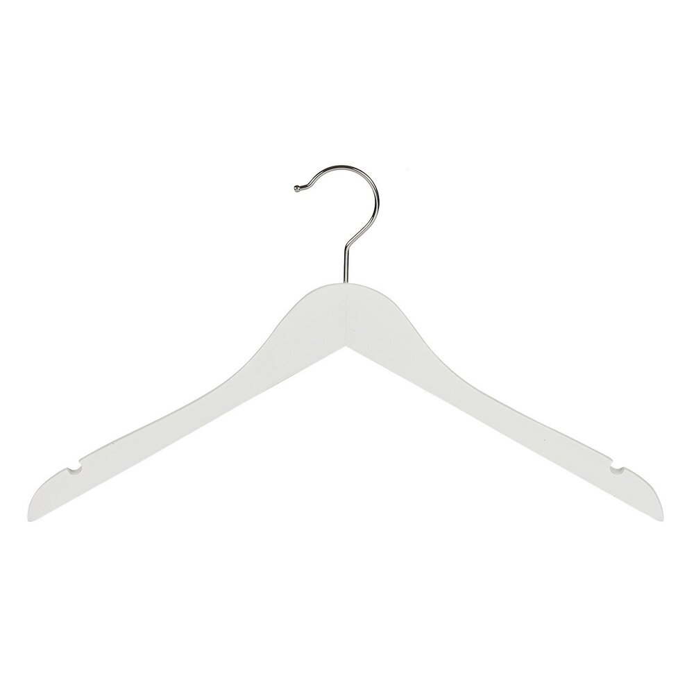 DER KLEIDERBÜGELRIESE Blusen / Hemdenbügel Lotusholz weiß lackiert mit Rockkerben, 44 cm DER KLEIDERBÜGELRIESE Blusen / Hemdenbügel Lotusholz weiß lackiert mit Rockkerben, 44 cm