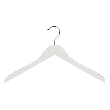 DER KLEIDERBÜGELRIESE Blusen / Hemdenbügel Lotusholz weiß lackiert mit Rockkerben, 44 cm DER KLEIDERBÜGELRIESE Blusen / Hemdenbügel Lotusholz weiß lackiert mit Rockkerben, 44 cm