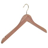 Kleiderbügel Zedernholz unlackiert mit Messinghaken und Rockkerben, 45 cm