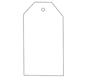 DER KLEIDERBÜGELRIESE Kartonetikett unbedruckt mit Lochstanzung, 45 x 70 mm - extra dick -