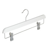 DER KLEIDERBÜGELRIESE Rock / Hosenbügel Lotusholz weiß lackiert mit Klammern, 40 cm