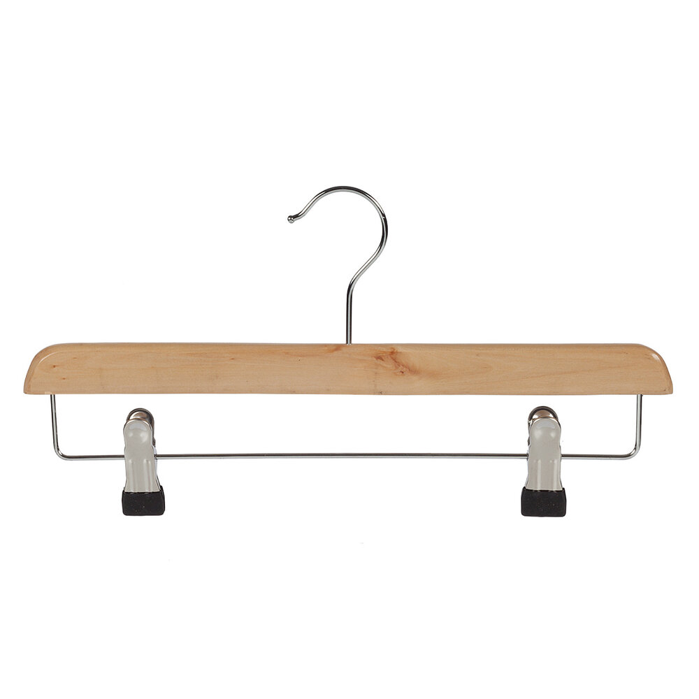 DER KLEIDERBÜGELRIESE Rock / Hosenbügel Lotusholz natur lackiert mit Klammern, 34 cm DER KLEIDERBÜGELRIESE Rock / Hosenbügel Lotusholz natur lackiert mit Klammern, 34 cm