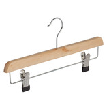 DER KLEIDERBÜGELRIESE Rock / Hosenbügel Lotusholz natur lackiert mit Klammern, 34 cm