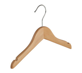 DER KLEIDERBÜGELRIESE Kinderbügel Lotusholz natur lackiert mit Rockkerben, 28 cm