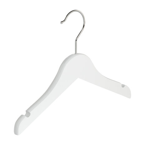 DER KLEIDERBÜGELRIESE Kinderbügel Lotusholz weiß lackiert mit Rockkerben, 28 cm DER KLEIDERBÜGELRIESE Kinderbügel Lotusholz weiß lackiert mit Rockkerben, 28 cm