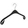 Blusen / Hemdenbügel Kunststoff schwarz mit anti-rutsch im Schulterbereich, 43 cm