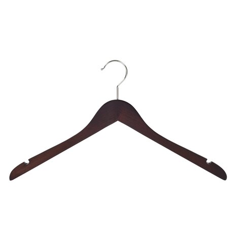 Blusen / Hemdenbügel Buchenholz wenge gebeizt mit Rockkerben, 44cm