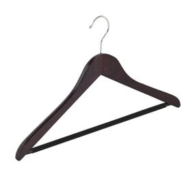 Blusen / Hemdenbügel Buchenholz wenge gebeizt mit anti-rutsch Hosensteg, 38 cm