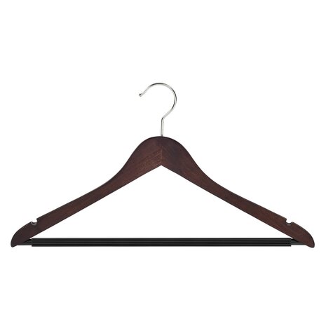 Blusen / Hemdenbügel Buchenholz wenge gebeizt mit Rockkerben und anti-rutsch Hosensteg, 44 cm