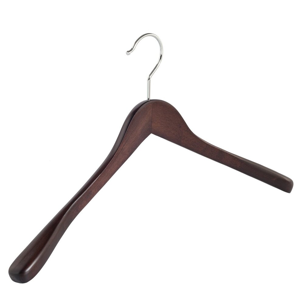 Jacken / Anzugbügel Buchenholz wenge gebeizt mit Schulterverbreiterung, 44 cm Jacken / Anzugbügel Buchenholz wenge gebeizt mit Schulterverbreiterung, 44 cm