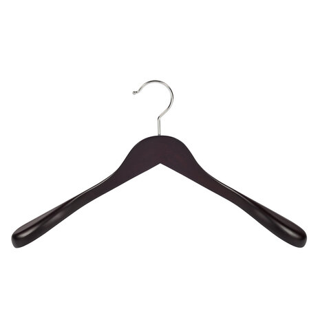 Jacken / Anzugbügel Buchenholz wenge gebeizt mit Schulterverbreiterung, 38 cm