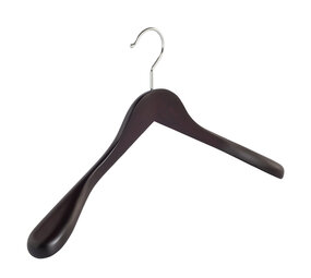 Jacken / Anzugbügel Buchenholz wenge gebeizt mit Schulterverbreiterung, 44 cm