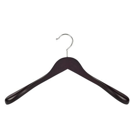 Jacken / Anzugbügel Buchenholz wenge gebeizt mit Schulterverbreiterung, 44 cm Jacken / Anzugbügel Buchenholz wenge gebeizt mit Schulterverbreiterung, 44 cm