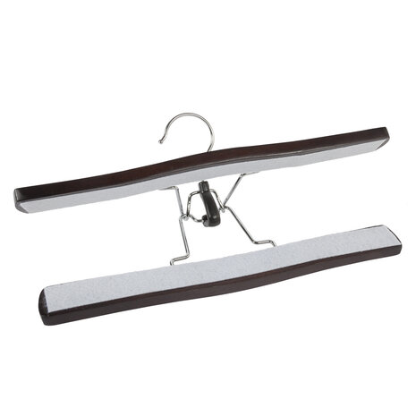 Hosenklemme Buchenholz wenge gebeizt mit Filz Einlage, 27 cm Hosenklemme Buchenholz wenge gebeizt mit Filz Einlage, 27 cm