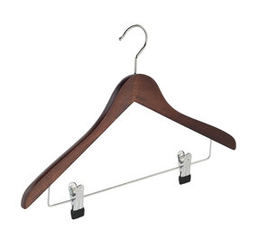 Blusen / Hemdenbügel Buchenholz nussbaum gebeizt mit Klammersteg, 41 cm Blusen / Hemdenbügel Buchenholz nussbaum gebeizt mit Klammersteg, 41 cm