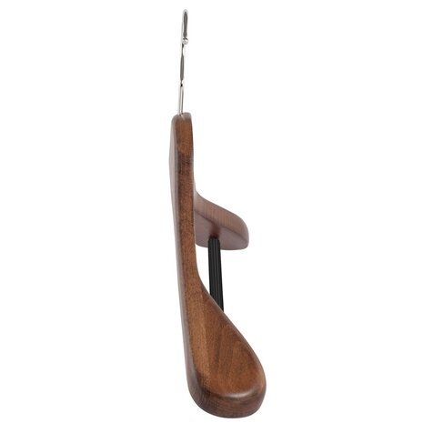 Jacken / Anzugbügel Buchenholz nussbaum gebeizt mit Schulterverbreiterung und anti-rutsch Hosensteg, 44 cm