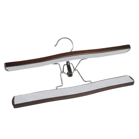 Hosenklemme Buchenholz nussbaum gebeizt mit Filz Einlage, 27 cm Hosenklemme Buchenholz nussbaum gebeizt mit Filz Einlage, 27 cm