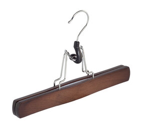 Hosenklemme Buchenholz nussbaum gebeizt mit Filz Einlage, 27 cm Hosenklemme Buchenholz nussbaum gebeizt mit Filz Einlage, 27 cm