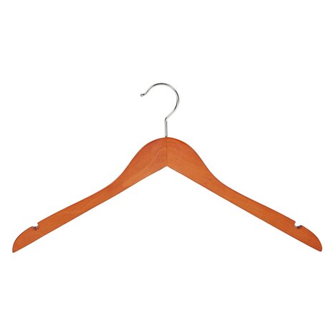 Blusen / Hemdenbügel Buchenholz kirsch gebeizt mit Rockkerben, 44 cm