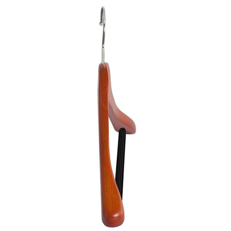 Jacken / Anzugbügel Buchenholz kirsch gebeizt mit Schulterverbreiterung und anti-rutsch Hosensteg, 41 cm