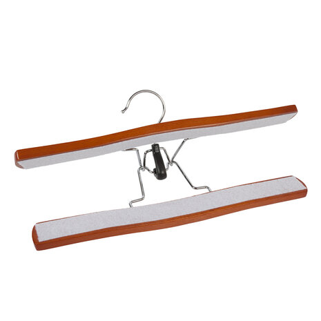 Der Kleiderbügelriese Hosenklemme Buchenholz kirsch gebeizt mit Filz Einlage, 27 cm Der Kleiderbügelriese Hosenklemme Buchenholz kirsch gebeizt mit Filz Einlage, 27 cm
