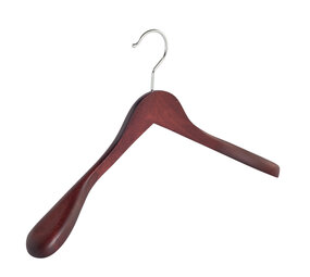 Jacken / Anzugbügel Buchenholz mahagoni gebeizt mit Schulterverbreiterung, 44 cm Jacken / Anzugbügel Buchenholz mahagoni gebeizt mit Schulterverbreiterung, 44 cm