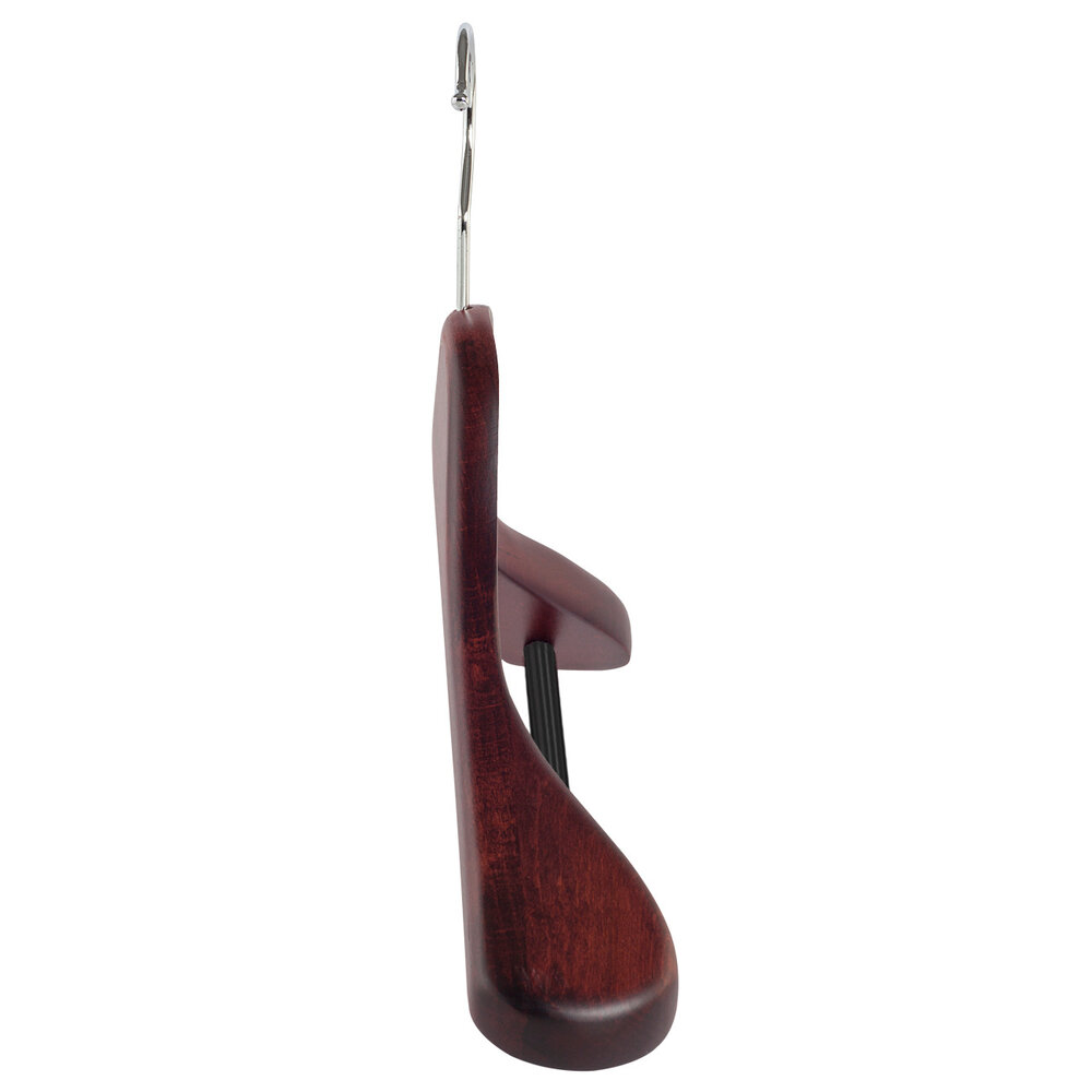 Jacken / Anzugbügel Buchenholz mahagoni gebeizt mit Schulterverbreiterung und anti-rutsch Hosensteg, 44 cm Jacken / Anzugbügel Buchenholz mahagoni gebeizt mit Schulterverbreiterung und anti-rutsch Hosensteg, 44 cm