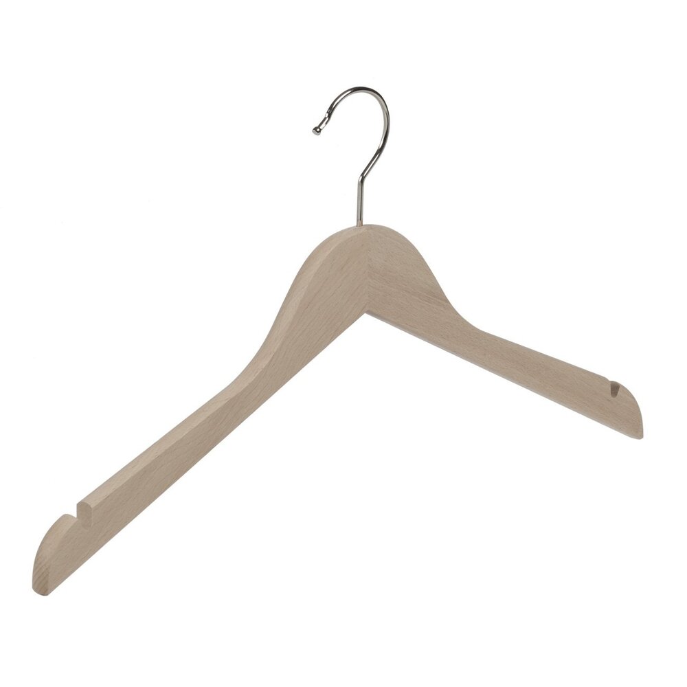 Der Kleiderbügelriese Blusen / Hemdenbügel Buchenholz unlackiert mit Rockkerben, 38 cm Der Kleiderbügelriese Blusen / Hemdenbügel Buchenholz unlackiert mit Rockkerben, 38 cm