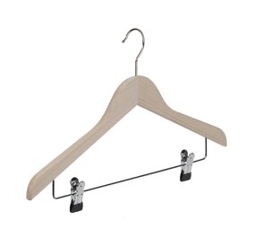 Blusen / Hemdenbügel Buchenholz unlackiert mit Klammersteg, 41 cm Blusen / Hemdenbügel Buchenholz unlackiert mit Klammersteg, 41 cm