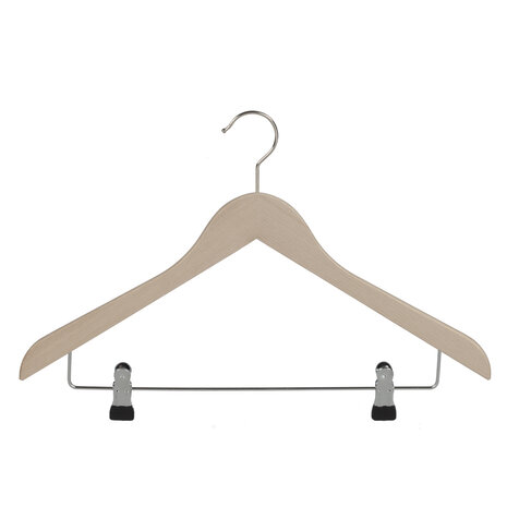 Der Kleiderbügelriese Blusen / Hemdenbügel Buchenholz unlackiert mit Klammersteg, 38 cm Der Kleiderbügelriese Blusen / Hemdenbügel Buchenholz unlackiert mit Klammersteg, 38 cm