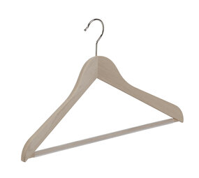 Der Kleiderbügelriese Blusen / Hemdenbügel Buchenholz unlackiert mit anti-rutsch Hosensteg, 38 cm