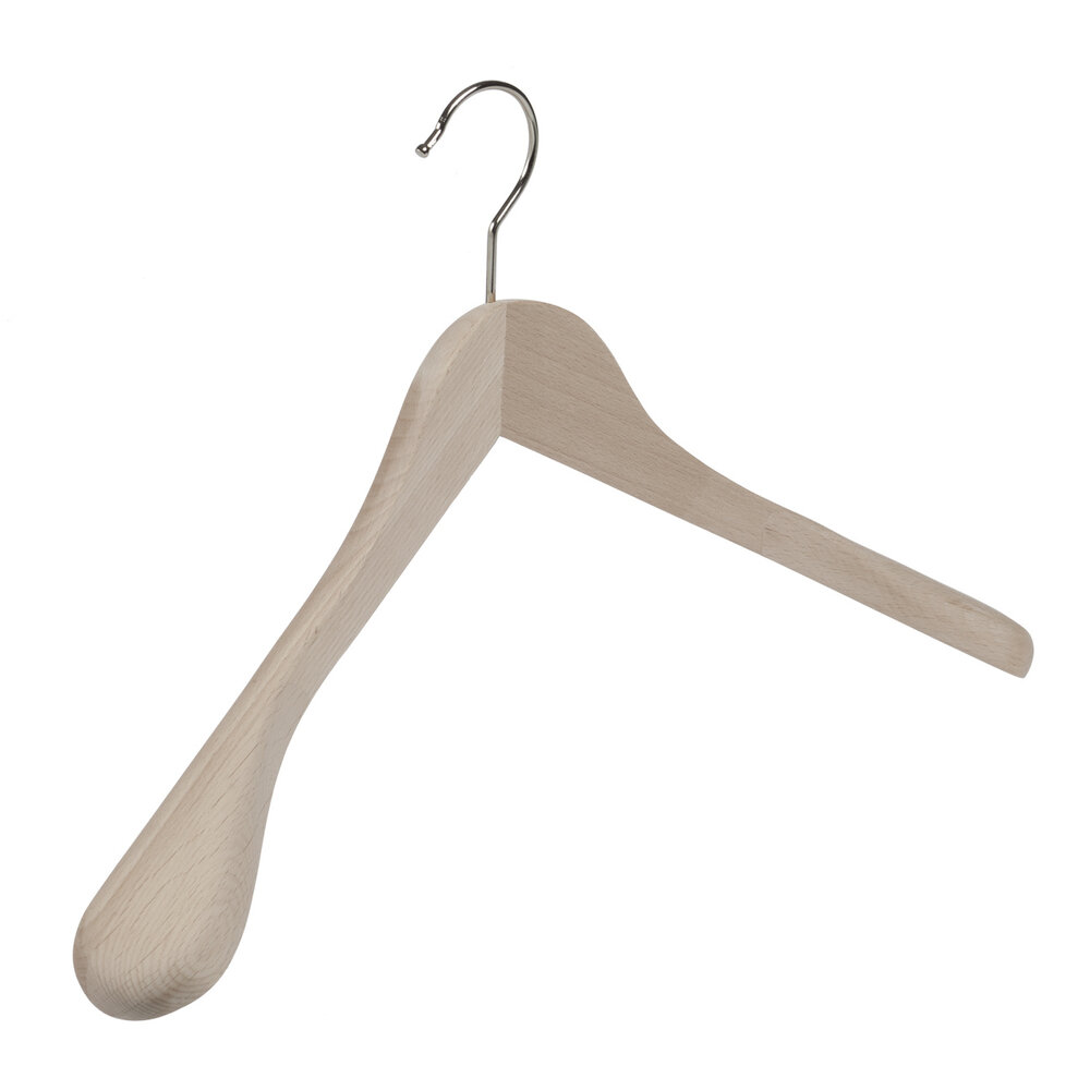 Der Kleiderbügelriese Jacken / Anzugbügel Buchenholz unlackiert mit Schulterverbreiterung, 41 cm