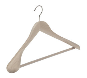Der Kleiderbügelriese Jacken / Anzugbügel Buchenholz unlackiert mit Schulterverbreiterung und anti-rutsch Hosensteg, 41 cm Der Kleiderbügelriese Jacken / Anzugbügel Buchenholz unlackiert mit Schulterverbreiterung und anti-rutsch Hosensteg, 41 cm