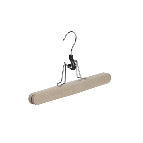 Der Kleiderbügelriese Hosenklemme Buchenholz unlackiert mit Filz Einlage, 27 cm Der Kleiderbügelriese Hosenklemme Buchenholz unlackiert mit Filz Einlage, 27 cm