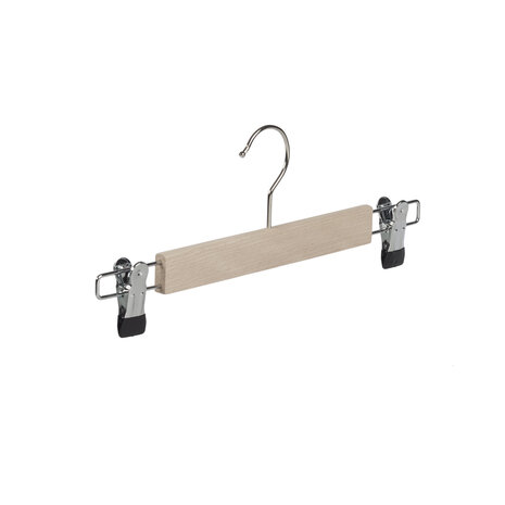 Der Kleiderbügelriese Rock / Hosenbügel Buchenholz unlackiert mit Klammersteg, 33 cm Der Kleiderbügelriese Rock / Hosenbügel Buchenholz unlackiert mit Klammersteg, 33 cm