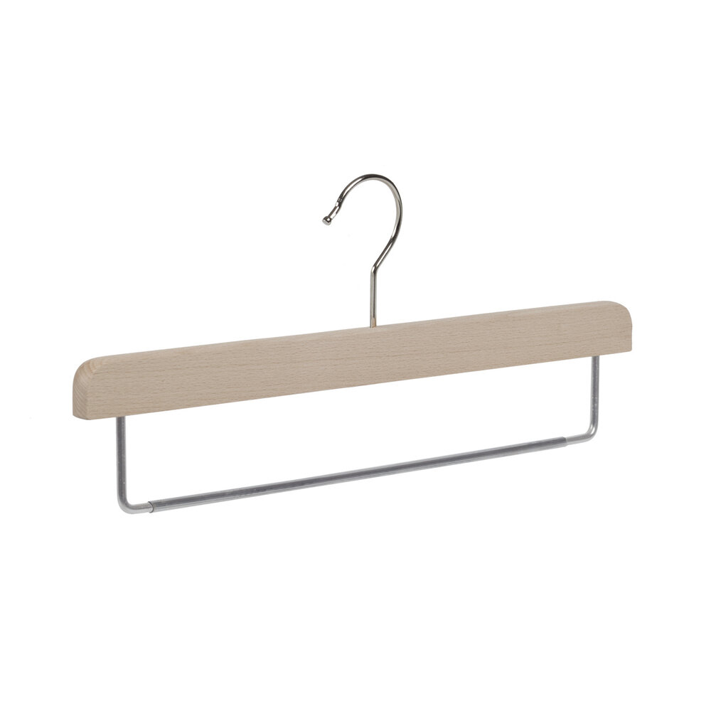 Der Kleiderbügelriese Hosenbügel Buchenholz unlackiert mit anti-rutsch Hosensteg, 40 cm Der Kleiderbügelriese Hosenbügel Buchenholz unlackiert mit anti-rutsch Hosensteg, 40 cm