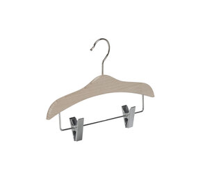 Der Kleiderbügelriese Kinderbügel Buchenholz unlackiert mit Klammersteg, 30 cm Der Kleiderbügelriese Kinderbügel Buchenholz unlackiert mit Klammersteg, 30 cm