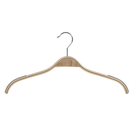 Blusen / Hemdenbügel Birkenholz natur lackiert mit anti-rutsch im Schulterbereich, 42 cm Blusen / Hemdenbügel Birkenholz natur lackiert mit anti-rutsch im Schulterbereich, 42 cm