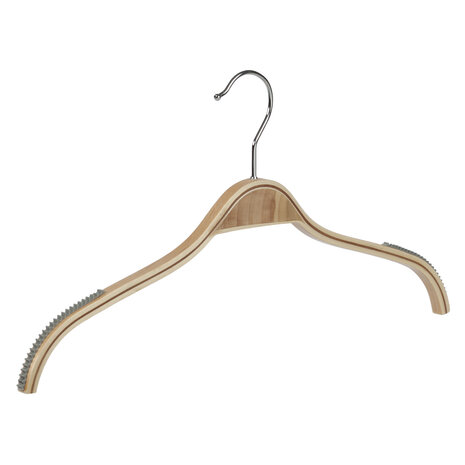 Blusen / Hemdenbügel Birkenholz natur lackiert mit anti-rutsch im Schulterbereich, 42 cm Blusen / Hemdenbügel Birkenholz natur lackiert mit anti-rutsch im Schulterbereich, 42 cm