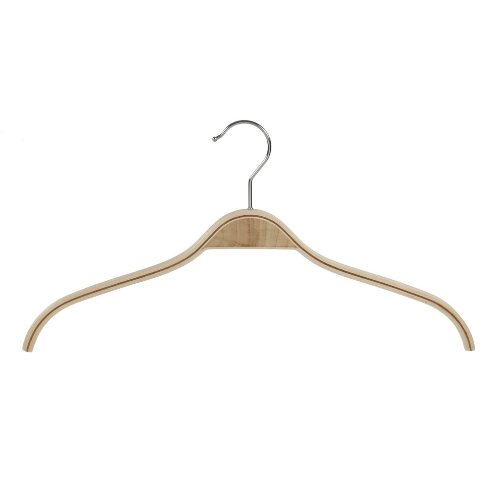 Blusen / Hemdenbügel Birkenholz natur lackiert mit anti-rutsch im Schulterbereich, 46 cm Blusen / Hemdenbügel Birkenholz natur lackiert mit anti-rutsch im Schulterbereich, 46 cm