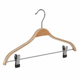 Blusen / Hemdenbügel Birkenholz natur lackiert mit Klammersteg, 42 cm Blusen / Hemdenbügel Birkenholz natur lackiert mit Klammersteg, 42 cm