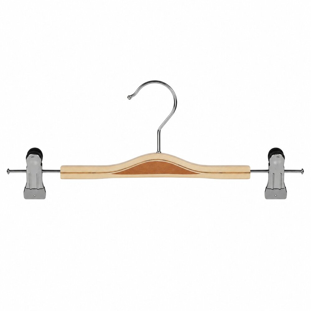Rock / Hosenbügel Birkenholz natur lackiert mit anti-rutsch Klammern, 36 cm