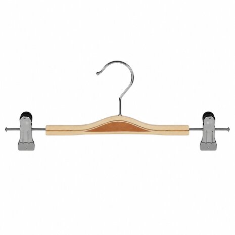 Rock / Hosenbügel Birkenholz natur lackiert mit anti-rutsch Klammern, 36 cm