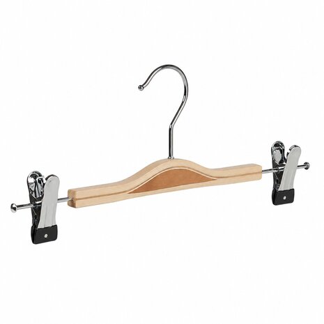 Rock / Hosenbügel Birkenholz natur lackiert mit anti-rutsch Klammern, 36 cm