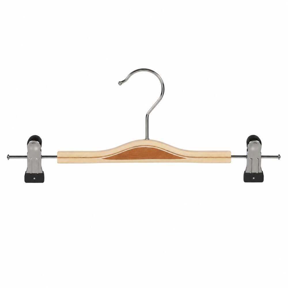 Rock / Hosenbügel Birkenholz natur lackiert mit anti-rutsch Klammern, 36 cm