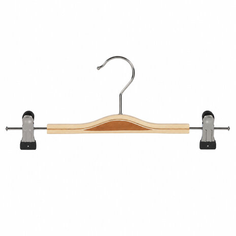 Rock / Hosenbügel Birkenholz natur lackiert mit anti-rutsch Klammern, 36 cm