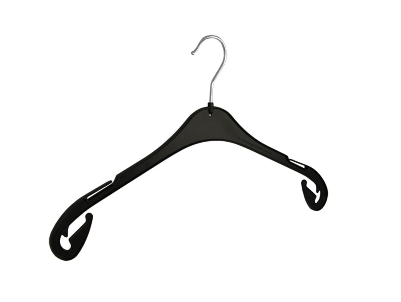 Blusen / Hemdenbügel Kunststoff schwarz mit Rockkerben und anti-rutsch im Schulterbereich, 47 cm