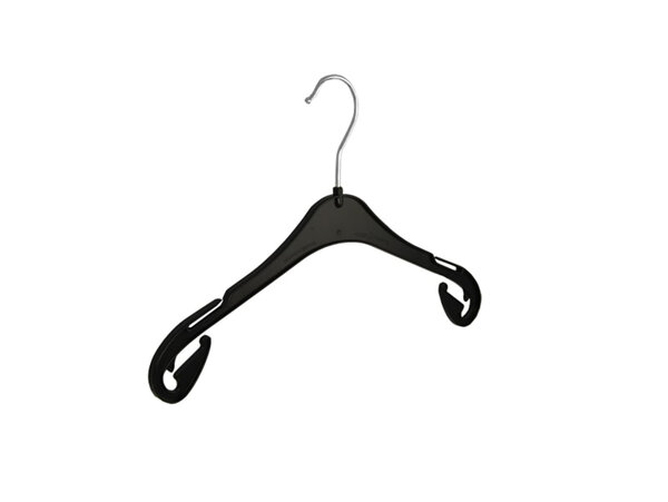 Kinderbügel Kunststoff schwarz mit Rockkerben, 33 cm