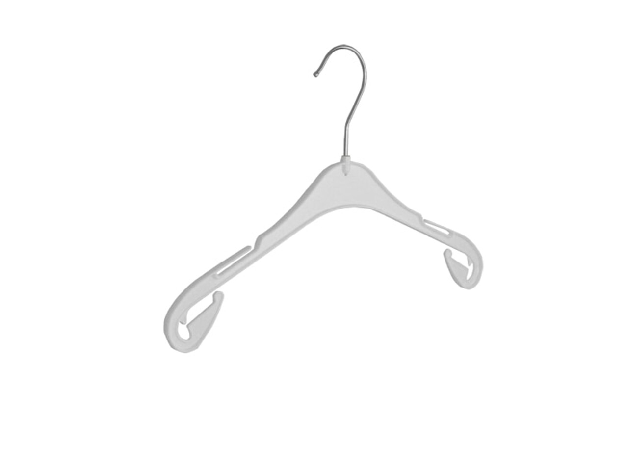 Kinderbügel Kunststoff weiß mit Rockkerben, 26 cm Kinderbügel Kunststoff weiß mit Rockkerben, 26 cm