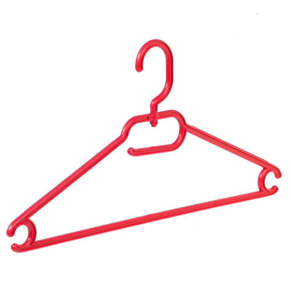 Vielzweckbügel (Kind) Kunststoff rot mit drehbarer Haken, 33 cm